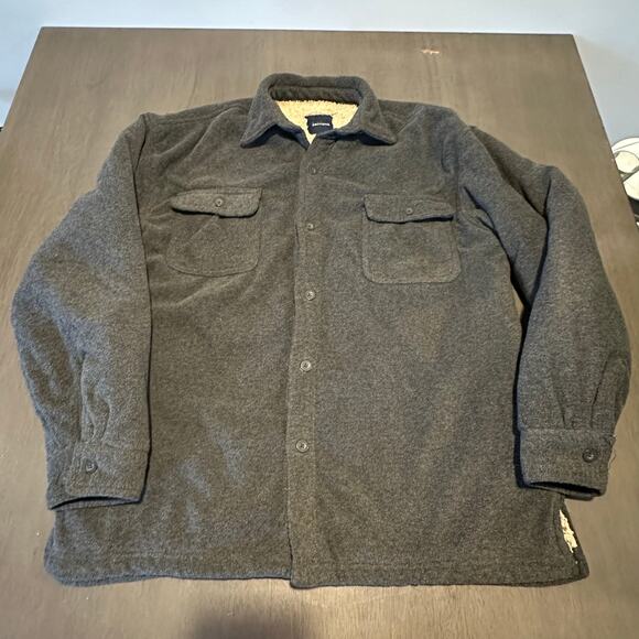 Basic Editions Men’s Size Large L Soft Gray Button-Down Shirt Jacket - Picture 1 of 7